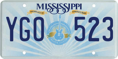 MS license plate YGO523