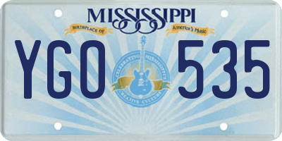 MS license plate YGO535