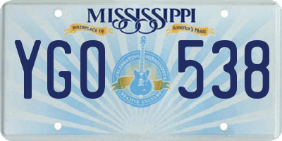 MS license plate YGO538