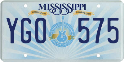 MS license plate YGO575