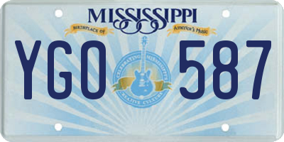 MS license plate YGO587