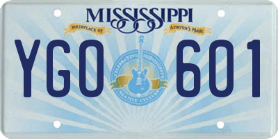 MS license plate YGO601