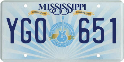 MS license plate YGO651