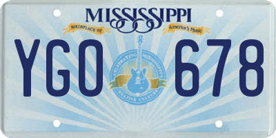 MS license plate YGO678