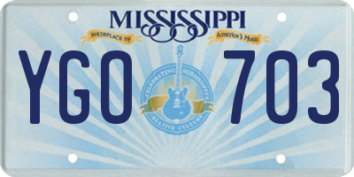 MS license plate YGO703