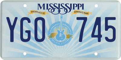 MS license plate YGO745