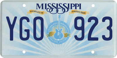 MS license plate YGO923
