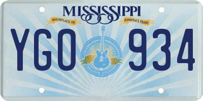 MS license plate YGO934