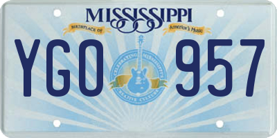 MS license plate YGO957