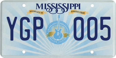 MS license plate YGP005
