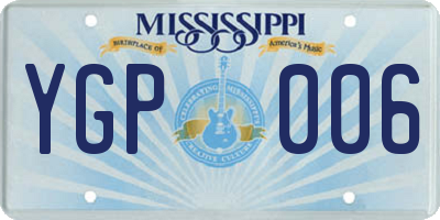 MS license plate YGP006
