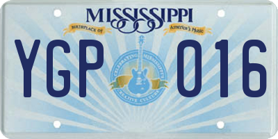 MS license plate YGP016