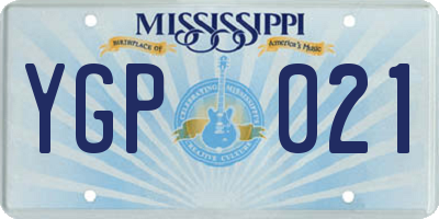 MS license plate YGP021