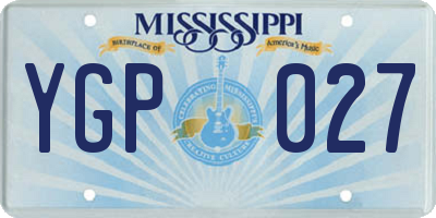 MS license plate YGP027