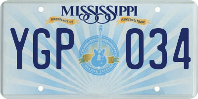 MS license plate YGP034