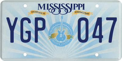 MS license plate YGP047