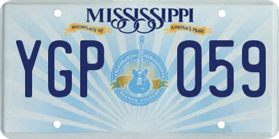 MS license plate YGP059