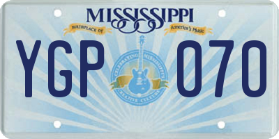 MS license plate YGP070