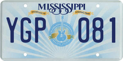 MS license plate YGP081