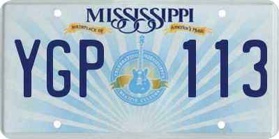 MS license plate YGP113