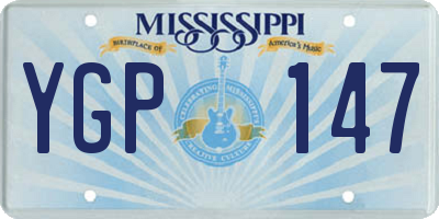 MS license plate YGP147