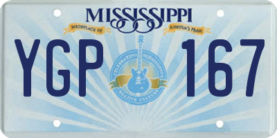 MS license plate YGP167