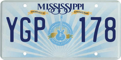 MS license plate YGP178