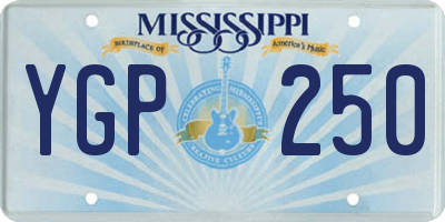 MS license plate YGP250