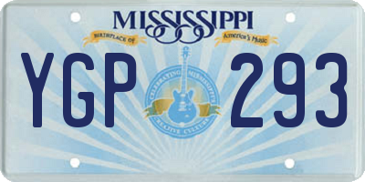 MS license plate YGP293