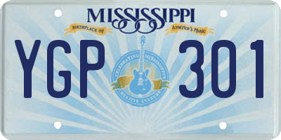 MS license plate YGP301