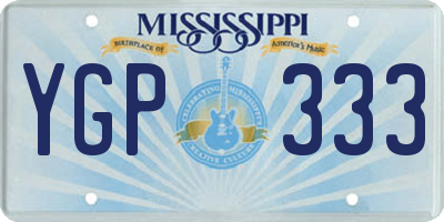 MS license plate YGP333