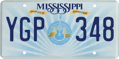 MS license plate YGP348