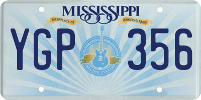 MS license plate YGP356