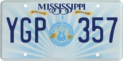 MS license plate YGP357