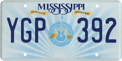 MS license plate YGP392