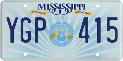 MS license plate YGP415