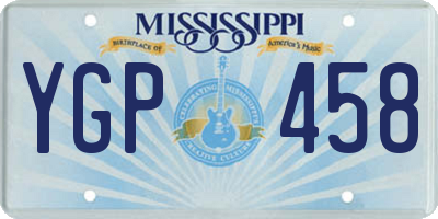 MS license plate YGP458