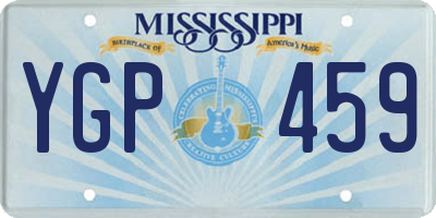 MS license plate YGP459