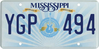 MS license plate YGP494