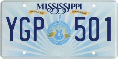 MS license plate YGP501