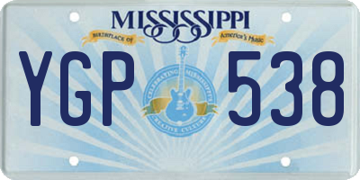 MS license plate YGP538