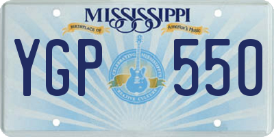 MS license plate YGP550