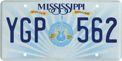 MS license plate YGP562