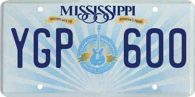 MS license plate YGP600