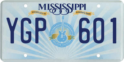 MS license plate YGP601