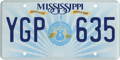 MS license plate YGP635