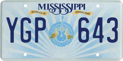 MS license plate YGP643