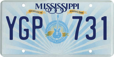 MS license plate YGP731