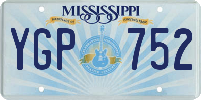 MS license plate YGP752