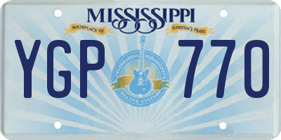 MS license plate YGP770